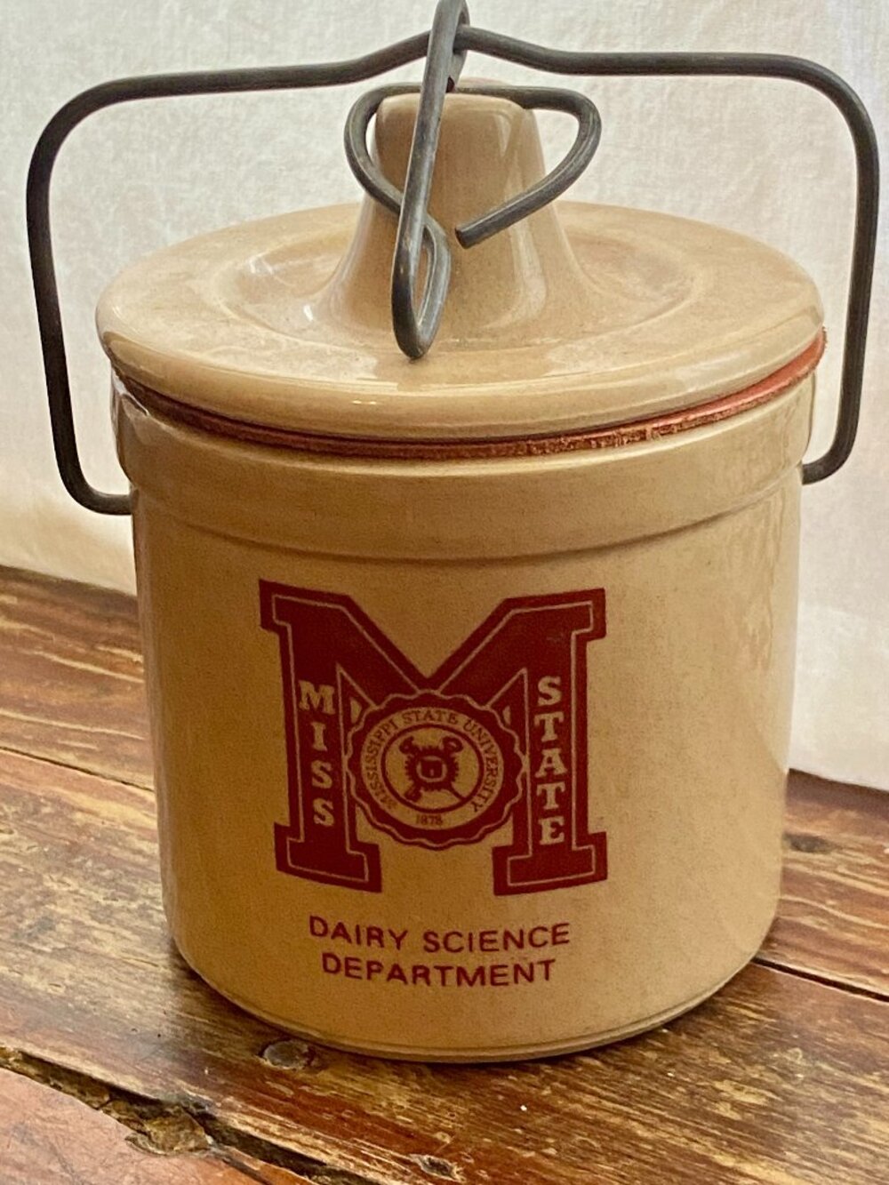 Vintage Butter Crock With Lid Mississippi State University Dairy Science 1978